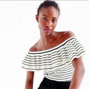 J.Crew NWT off-the-shoulder striped sweater Size L